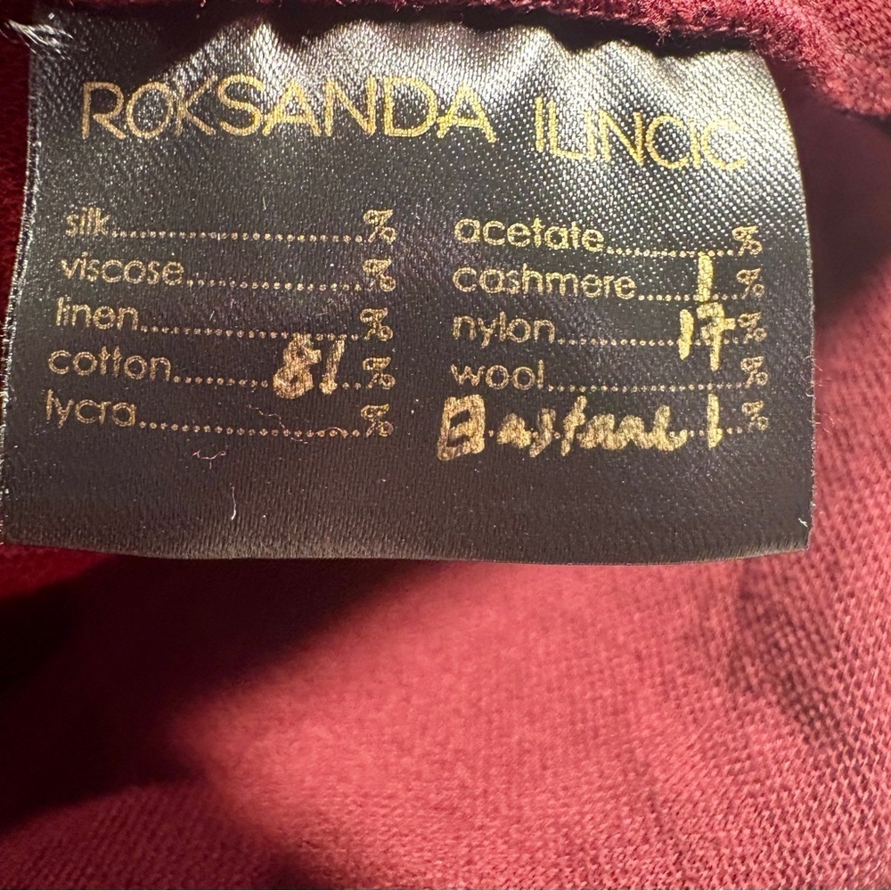 RARE Roksanda Ilincic Burgundy Pleated Skirt Size Medium - Picture 9 of 10
